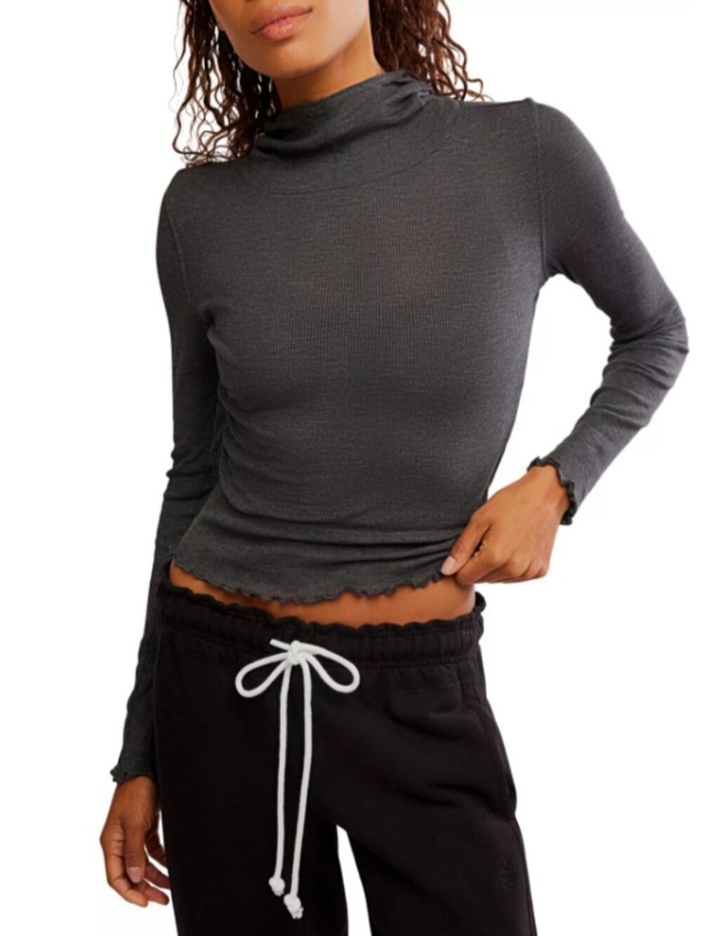 Free People Movement Women's Breathe Easy Layer in Black size L NWT